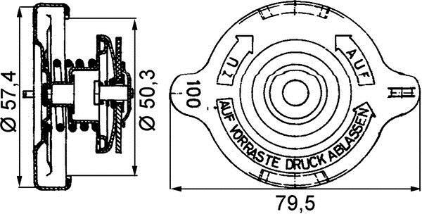 Bouchon de radiateur MAHLE Aftermarket ref. CRB 14 000P