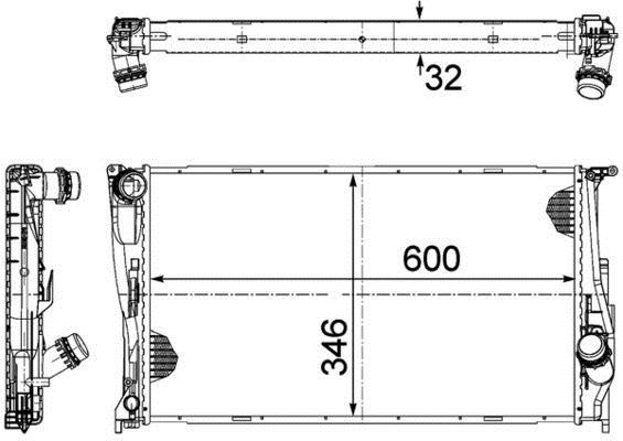 Radiateur moteur (Radiateur de refroidissement) MAHLE Aftermarket ref. CR 1083 000P