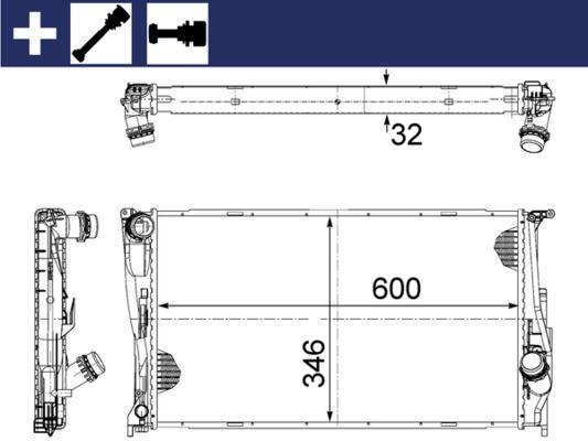 Radiateur moteur (Radiateur de refroidissement) MAHLE Aftermarket CR 1083 000S