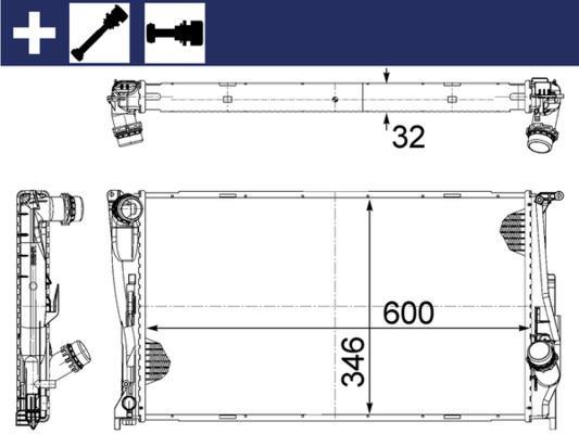 Radiateur moteur (Radiateur de refroidissement) MAHLE Aftermarket ref. CR 1084 000S