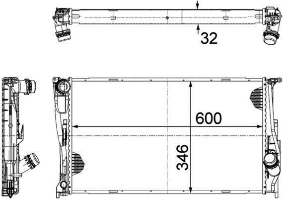 Radiateur moteur (Radiateur de refroidissement) MAHLE Aftermarket CR 1085 000P
