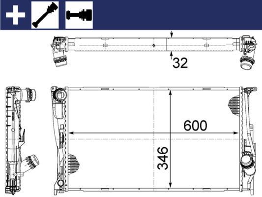 Radiateur moteur (Radiateur de refroidissement) MAHLE Aftermarket CR 1086 000S