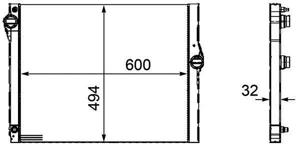 Radiateur moteur (Radiateur de refroidissement) MAHLE Aftermarket CR 1094 000P