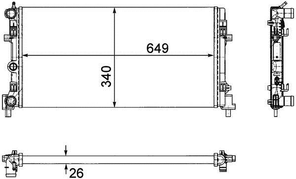 Radiateur moteur (Radiateur de refroidissement) MAHLE Aftermarket CR 1096 000P
