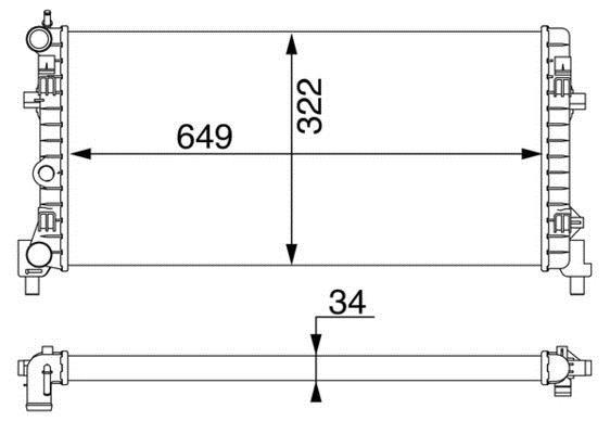 Radiateur moteur (Radiateur de refroidissement) MAHLE Aftermarket ref. CR 1096 000S