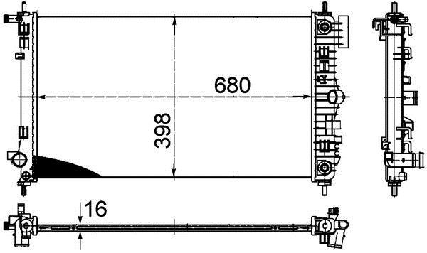 Radiateur moteur (Radiateur de refroidissement) MAHLE Aftermarket CR 1098 000P
