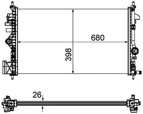 Radiateur moteur (Radiateur de refroidissement) MAHLE Aftermarket ref. CR 1102 000P