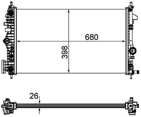 Radiateur moteur (Radiateur de refroidissement) MAHLE Aftermarket CR 1103 000P