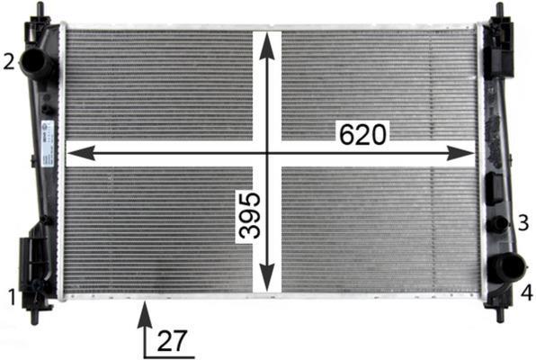 Radiateur moteur (Radiateur de refroidissement) MAHLE Aftermarket CR 1111 000P