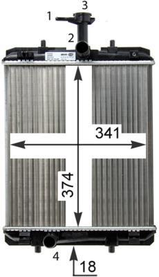 Radiateur moteur (Radiateur de refroidissement) MAHLE Aftermarket CR 1114 000P