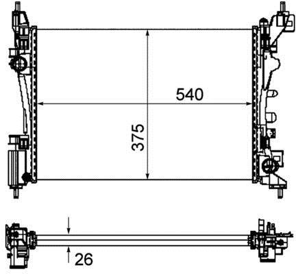 Radiateur moteur (Radiateur de refroidissement) MAHLE Aftermarket CR 1121 000P