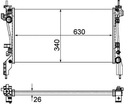 Radiateur moteur (Radiateur de refroidissement) MAHLE Aftermarket ref. CR 1122 000P