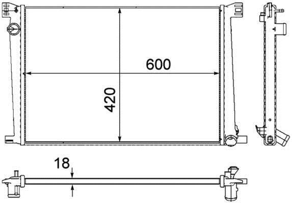 Radiateur moteur (Radiateur de refroidissement) MAHLE Aftermarket CR 1123 000P