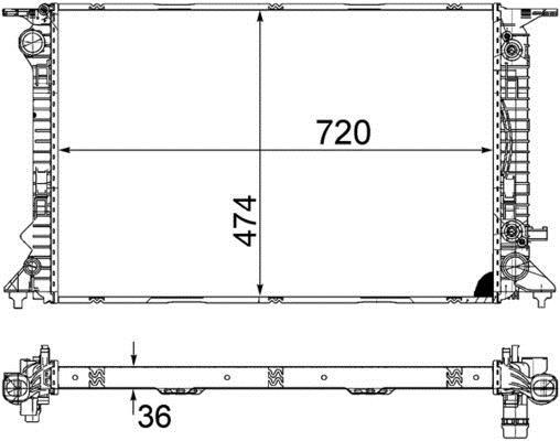 Radiateur moteur (Radiateur de refroidissement) MAHLE Aftermarket CR 1134 000S