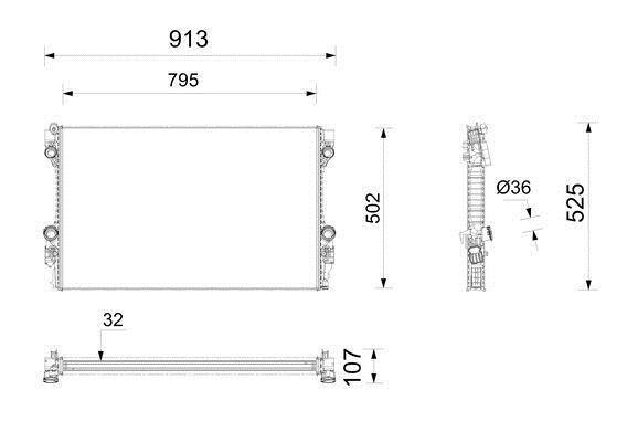 Radiateur moteur (Radiateur de refroidissement) MAHLE Aftermarket CR 1163 000P