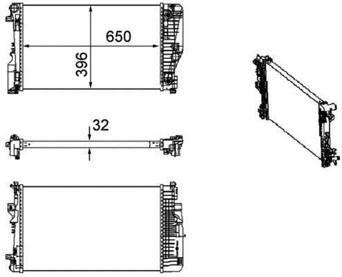 Radiateur moteur (Radiateur de refroidissement) MAHLE Aftermarket CR 1173 000P