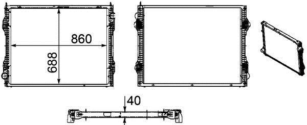 Radiateur moteur (Radiateur de refroidissement) MAHLE Aftermarket CR 1175 000P