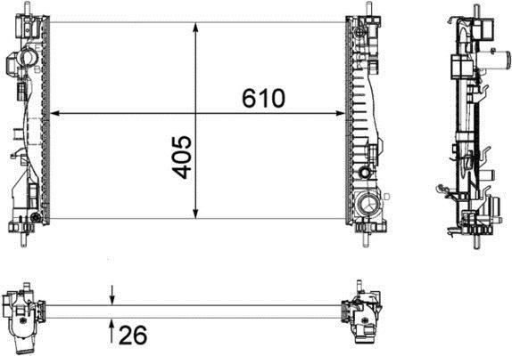 Radiateur moteur (Radiateur de refroidissement) MAHLE Aftermarket CR 1178 000P