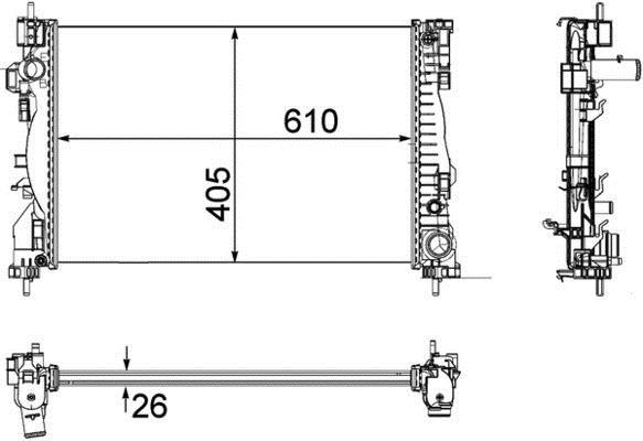 Radiateur moteur (Radiateur de refroidissement) MAHLE Aftermarket CR 1180 000P