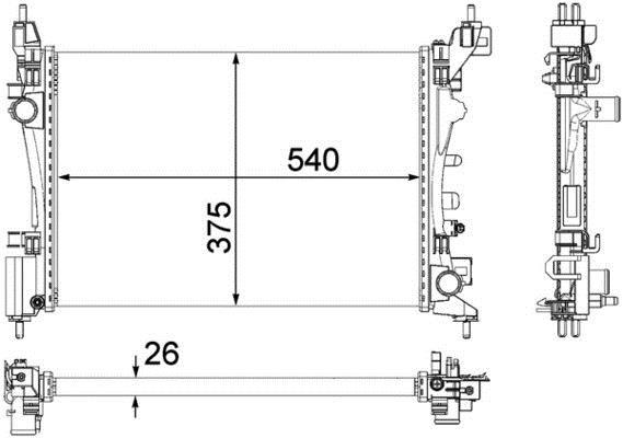 Radiateur moteur (Radiateur de refroidissement) MAHLE Aftermarket CR 1182 000P