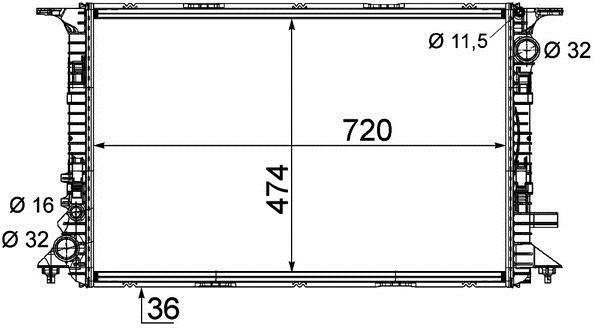 Radiateur moteur (Radiateur de refroidissement) MAHLE Aftermarket CR 1201 000P
