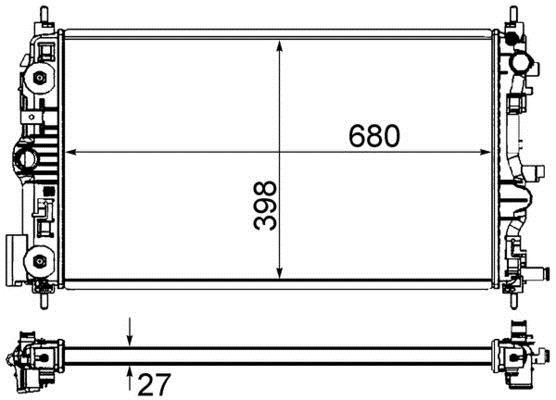 Radiateur moteur (Radiateur de refroidissement) MAHLE Aftermarket CR 1238 000S