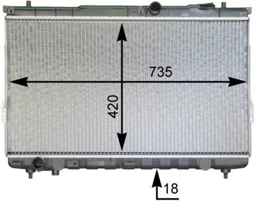 Radiateur moteur (Radiateur de refroidissement) MAHLE Aftermarket ref. CR 1299 000P