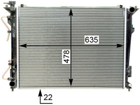 Radiateur moteur (Radiateur de refroidissement) MAHLE Aftermarket CR 1338 000S