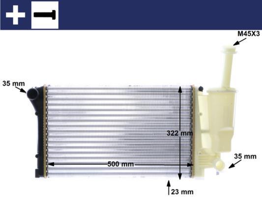 Radiateur moteur (Radiateur de refroidissement) MAHLE Aftermarket ref. CR 1451 000S