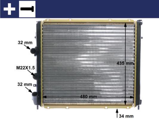 Radiateur moteur (Radiateur de refroidissement) MAHLE Aftermarket ref. CR 1502 000S