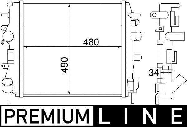 Radiateur moteur (Radiateur de refroidissement) MAHLE Aftermarket CR 1507 000P