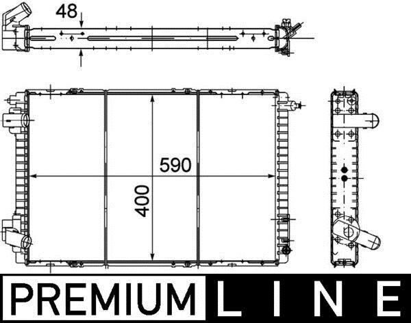 Radiateur moteur (Radiateur de refroidissement) MAHLE Aftermarket ref. CR 151 000P