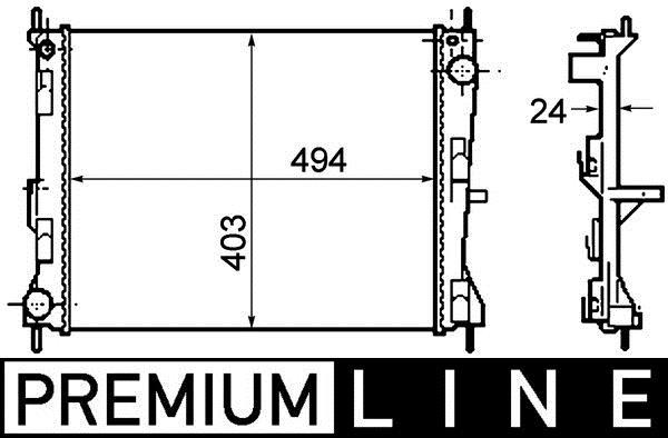 Radiateur moteur (Radiateur de refroidissement) MAHLE Aftermarket CR 1691 000P