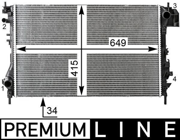 Radiateur moteur (Radiateur de refroidissement) MAHLE Aftermarket CR 16 000P