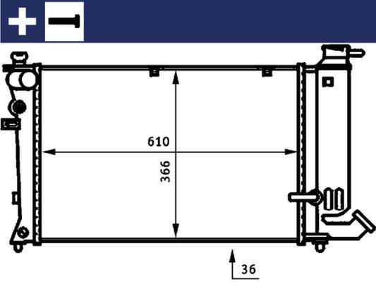 Radiateur moteur (Radiateur de refroidissement) MAHLE Aftermarket ref. CR 170 000S