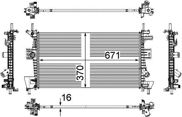 Radiateur moteur (Radiateur de refroidissement) MAHLE Aftermarket CR 1727 000P