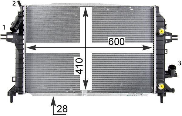 Radiateur moteur (Radiateur de refroidissement) MAHLE Aftermarket ref. CR 1857 000P