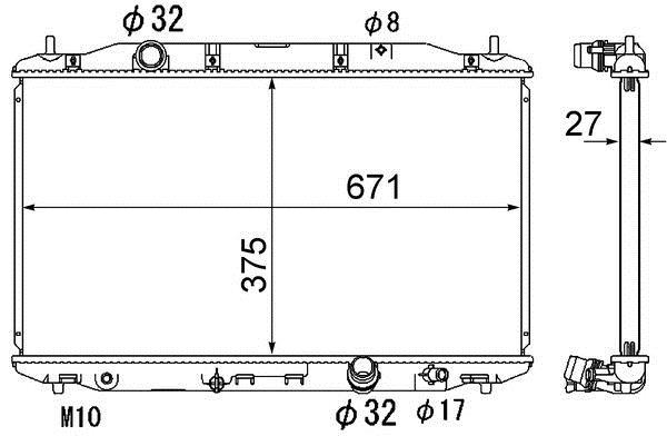 Radiateur moteur (Radiateur de refroidissement) MAHLE Aftermarket CR 1895 000S