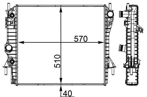 Radiateur moteur (Radiateur de refroidissement) MAHLE Aftermarket CR 1965 000P