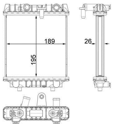 Radiateur moteur (Radiateur de refroidissement) MAHLE Aftermarket ref. CR 1966 000P