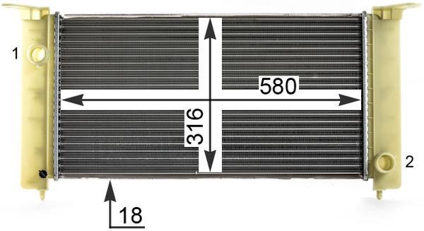 Radiateur moteur (Radiateur de refroidissement) MAHLE Aftermarket ref. CR 1992 000P