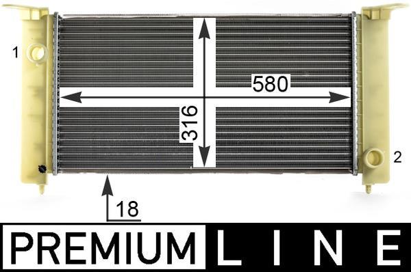 Radiateur moteur (Radiateur de refroidissement) MAHLE Aftermarket ref. CR 1992 000P