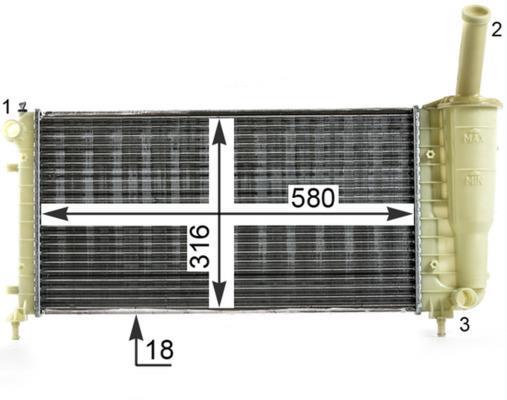 Radiateur moteur (Radiateur de refroidissement) MAHLE Aftermarket ref. CR 1994 000P