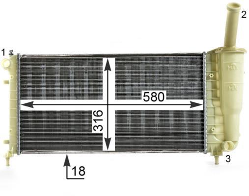 Radiateur moteur (Radiateur de refroidissement) MAHLE Aftermarket ref. CR 1994 000S
