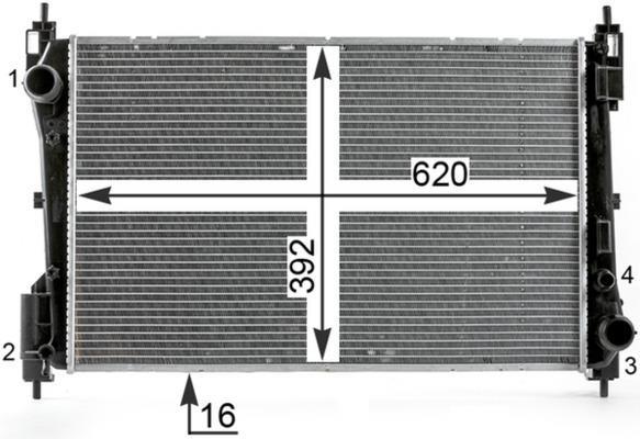 Radiateur moteur (Radiateur de refroidissement) MAHLE Aftermarket ref. CR 1996 000P