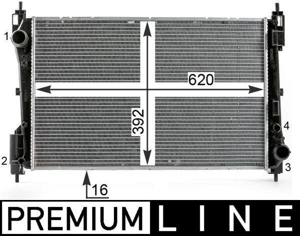 Radiateur moteur (Radiateur de refroidissement) MAHLE Aftermarket ref. CR 1996 000P