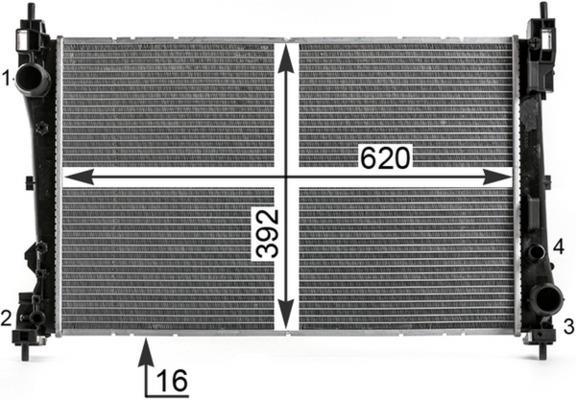 Radiateur moteur (Radiateur de refroidissement) MAHLE Aftermarket CR 1997 000P
