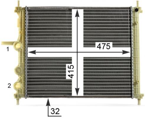 Radiateur moteur (Radiateur de refroidissement) MAHLE Aftermarket CR 1998 000P