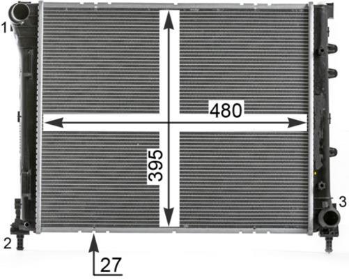 Radiateur moteur (Radiateur de refroidissement) MAHLE Aftermarket ref. CR 2000 000P