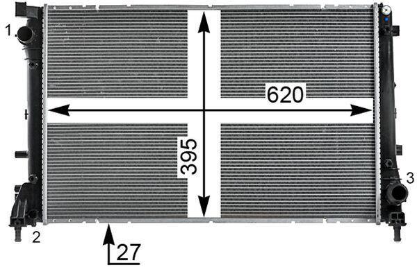 Radiateur moteur (Radiateur de refroidissement) MAHLE Aftermarket ref. CR 2002 000P